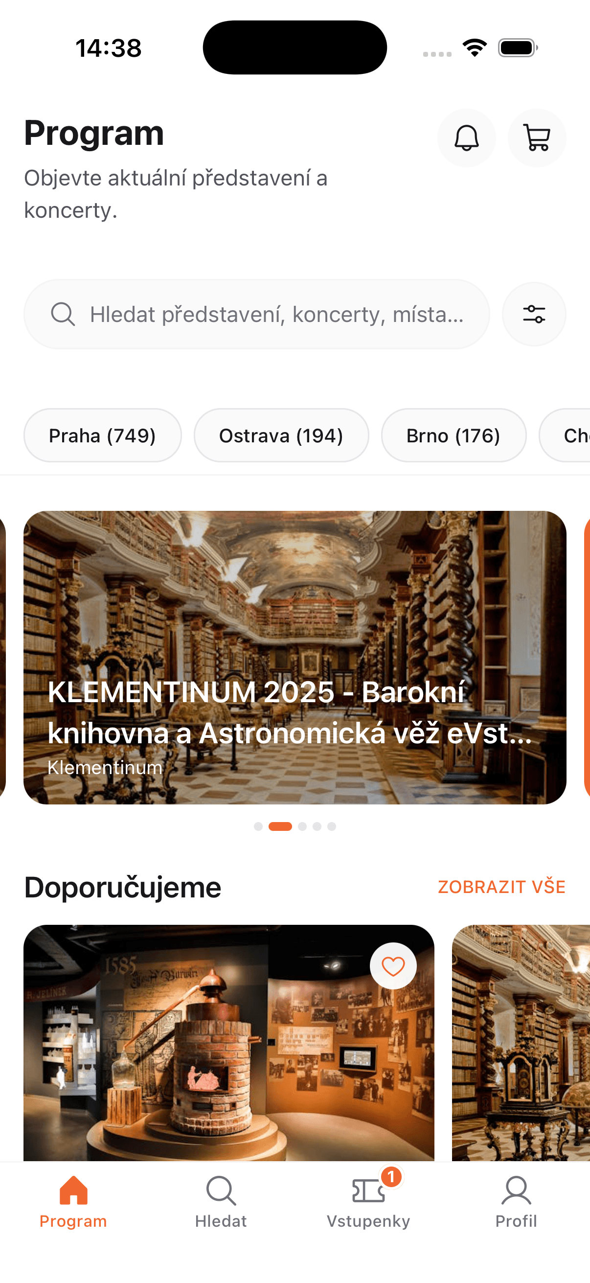Mobilní aplikace Colosseum — program